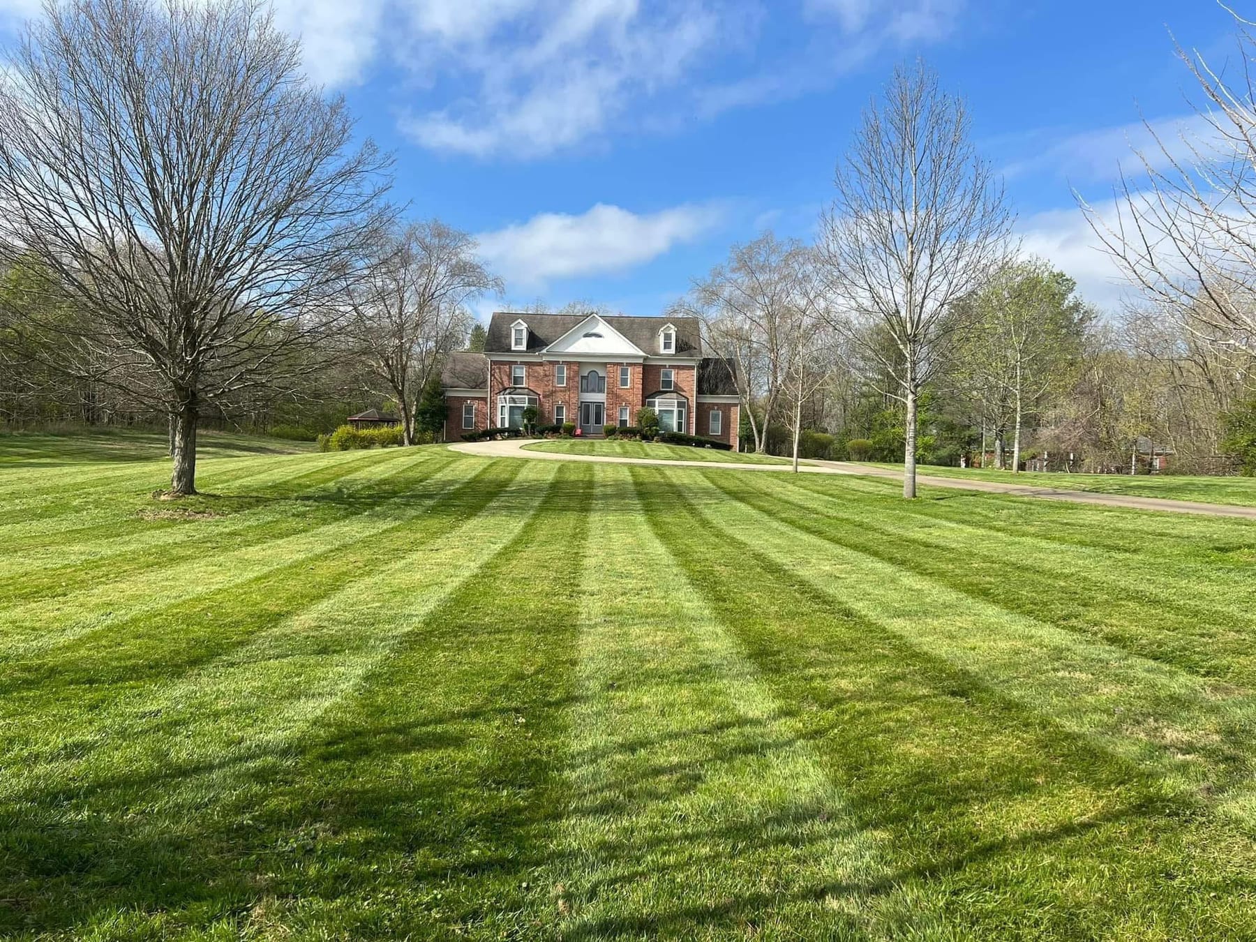 Freshly mowed and striped by Mike's Outdoor Services, Cincinnati