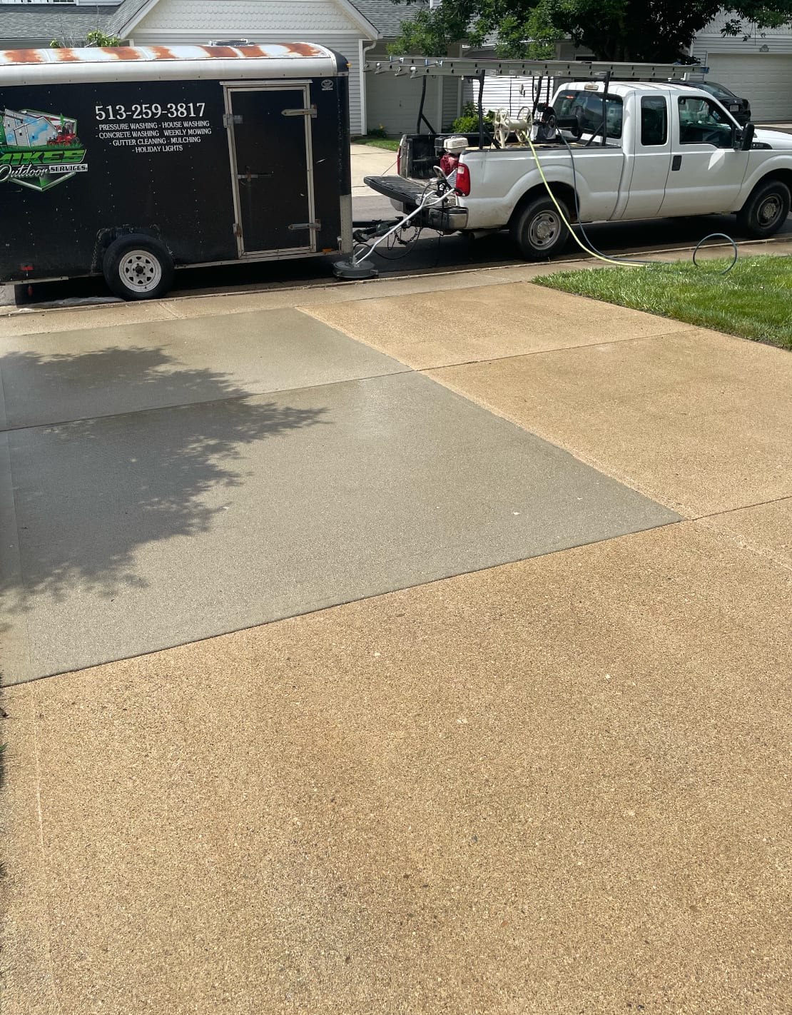 Mike’s Outdoor Services truck and trailer by Mike's Outdoor Services, Cincinnati
